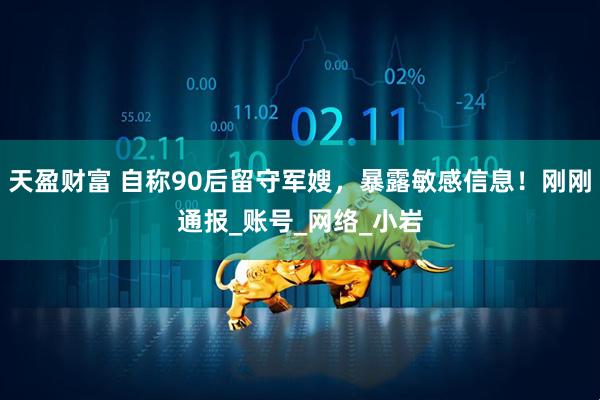 天盈财富 自称90后留守军嫂，暴露敏感信息！刚刚通报_账号_网络_小岩